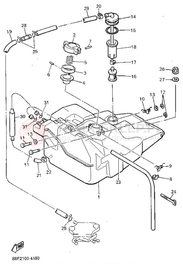 Schemat "zbiornik paliwa" do Yamaha VENTURE XL VT480V