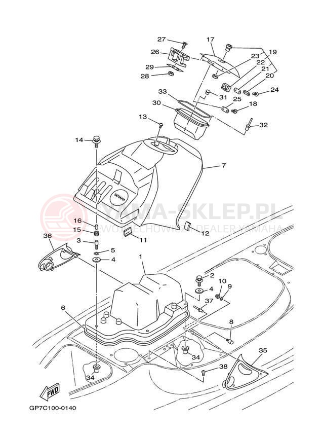 Schemat "ENGINE HATCH" do Yamaha GP760 GP760Y