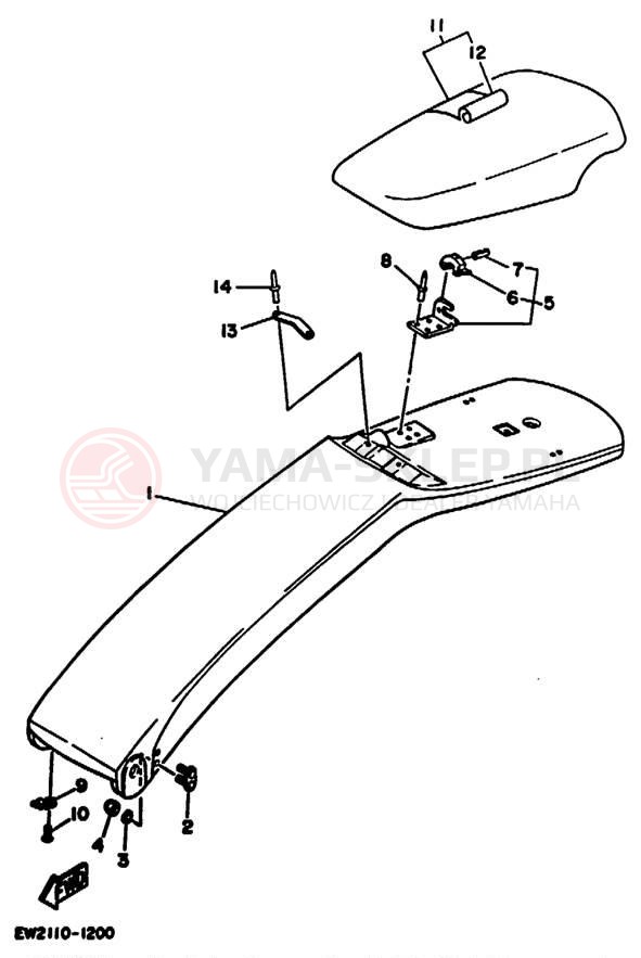 Schemat "Kierownica i osprzęt" do Yamaha SUPER JET SJ650Q