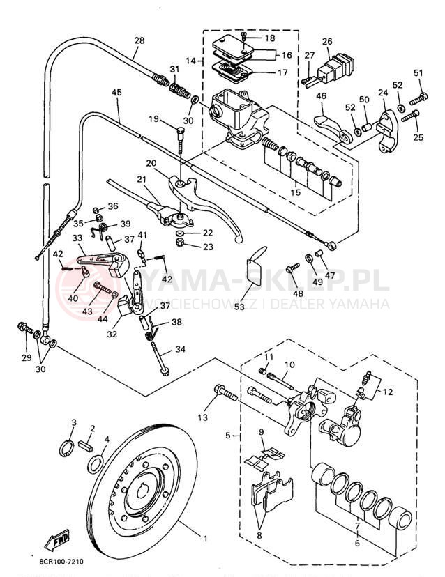Schemat "hamulec" do Yamaha MOUNTAIN MAX 700 MM700A/MM600A