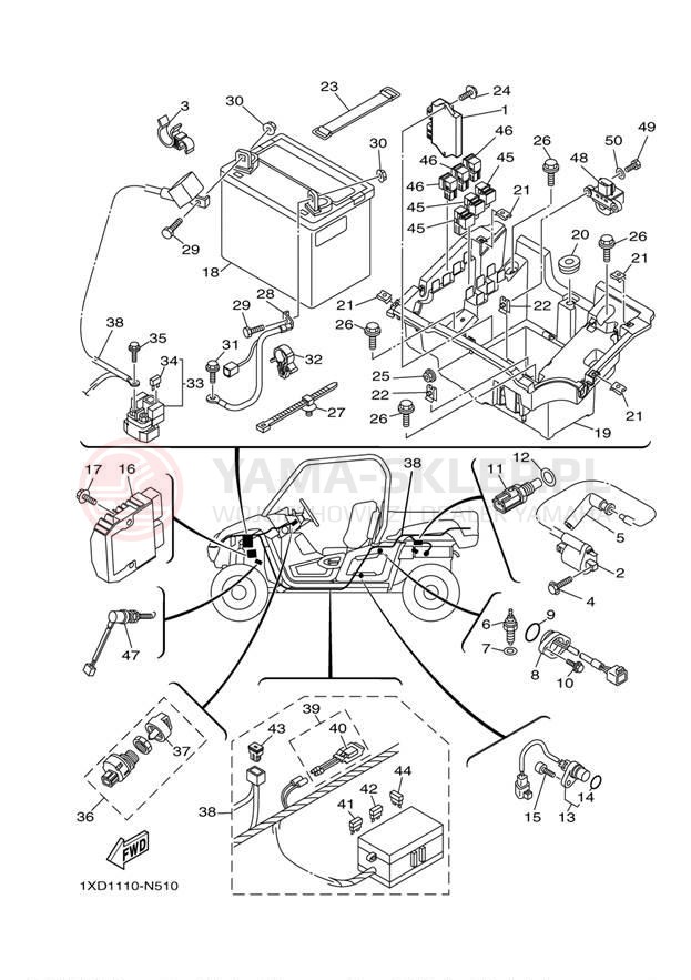 Schemat "układ elektryczny" do Yamaha VIKING 700 YXM700DER