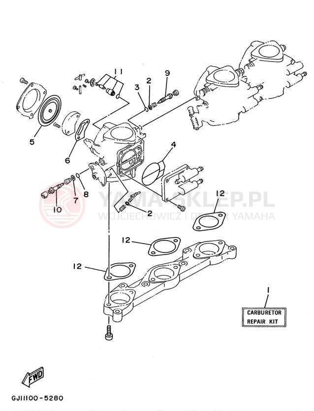 Schemat "Zestaw naprawczy" do Yamaha WAVE RAIDER 1100 RA1100U