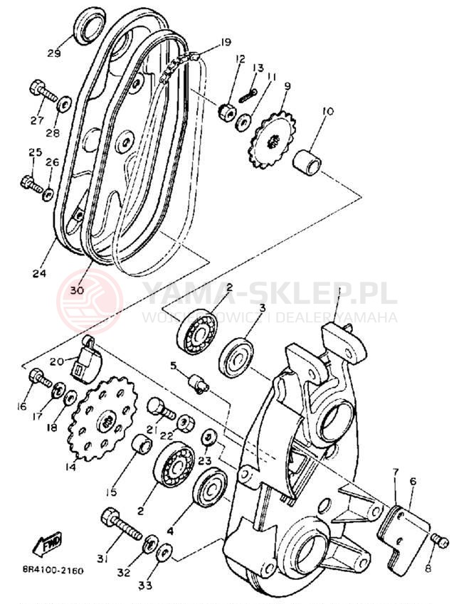 Schemat "Układ napędowy" do Yamaha BRAVO LT (LONG TRACK) BR250TR