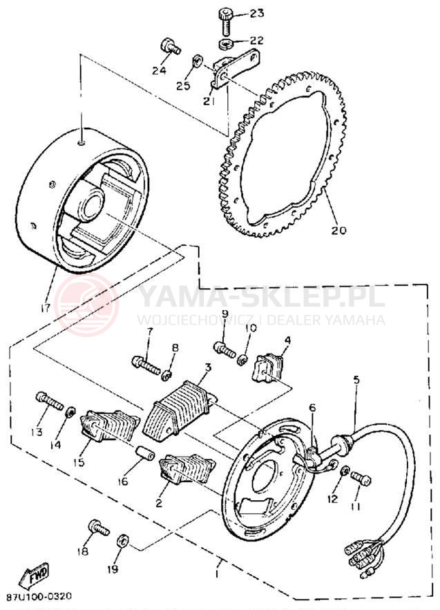 Schemat "prądnica" do Yamaha SR540RSR