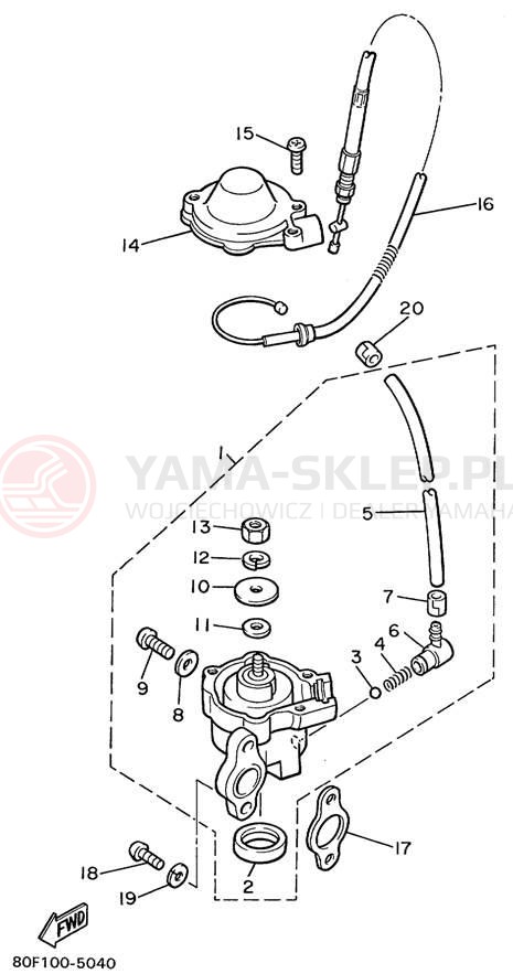 Schemat "Pompa olejowa" do Yamaha BRAVO LT BR250TC