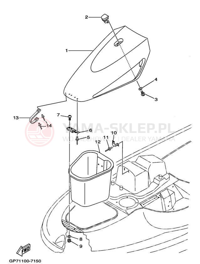 Schemat "ENGINE HATCH" do Yamaha WAVE RUNNER GP760 GP760V