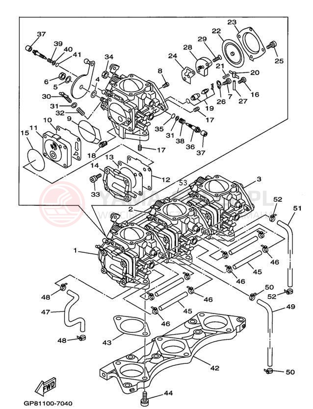 Schemat "Gaźnik" do Yamaha WAVE RUNNER GP1200 GP1200V