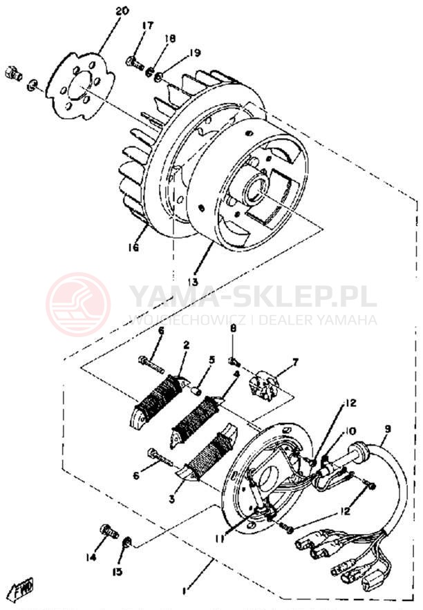 Schemat "Moduł zapłonowy - cewka" do Yamaha EX440C