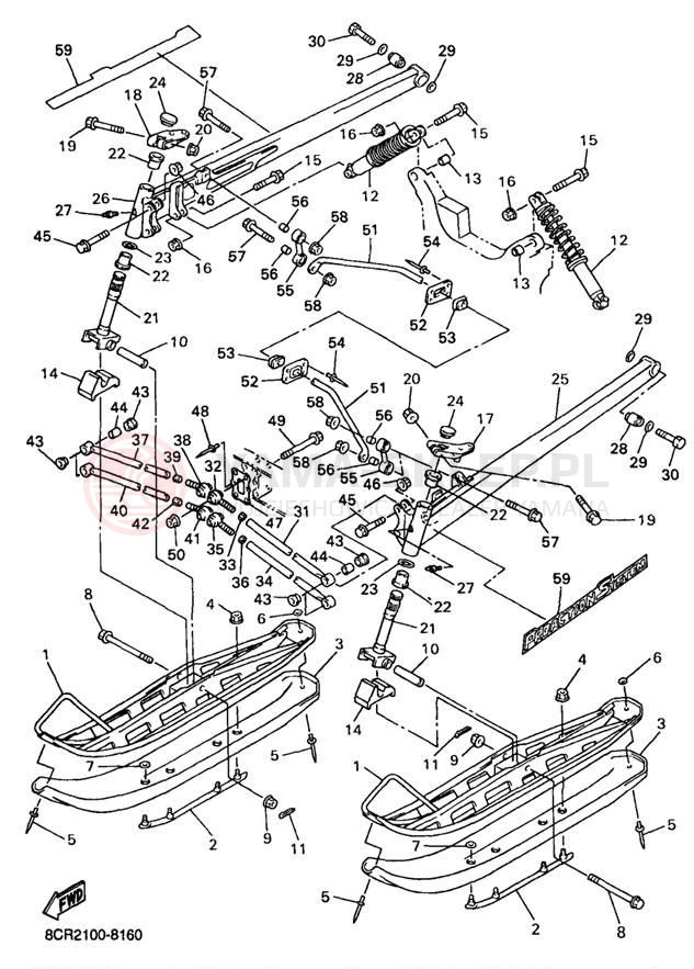 Schemat "płozy" do Yamaha VMAX 500 XT VX500XTB