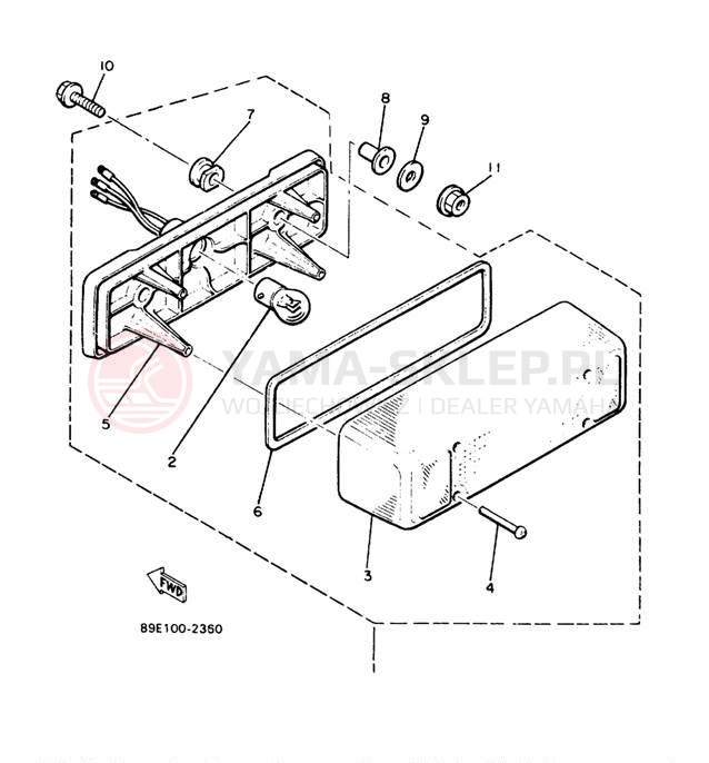 Schemat "lampa tył" do Yamaha VMAX-4 VX750T