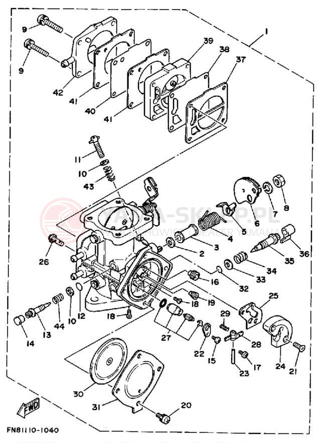 Schemat "Gaźnik" do Yamaha WRB650P_61