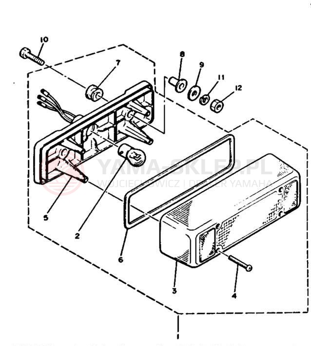 Schemat "lampa tył" do Yamaha EXCITER II EX570R