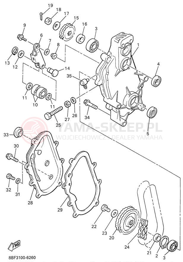 Schemat "Układ napędowy" do Yamaha PHAZER II PZ480W
