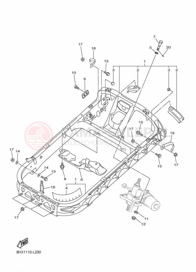 Schemat "STEERING GATE" do Yamaha RS VENTURE TF RST90PTFFB