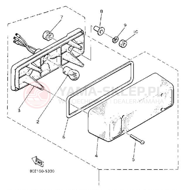Schemat "lampa tył" do Yamaha BRAVO LT (LONG TRACK) BR250TR