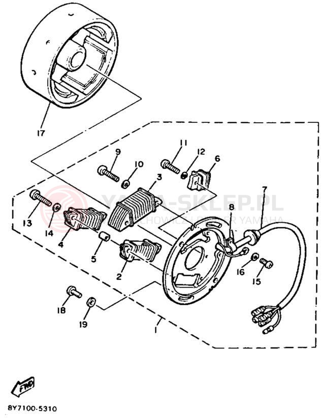 Schemat "prądnica" do Yamaha XL-V XL540P