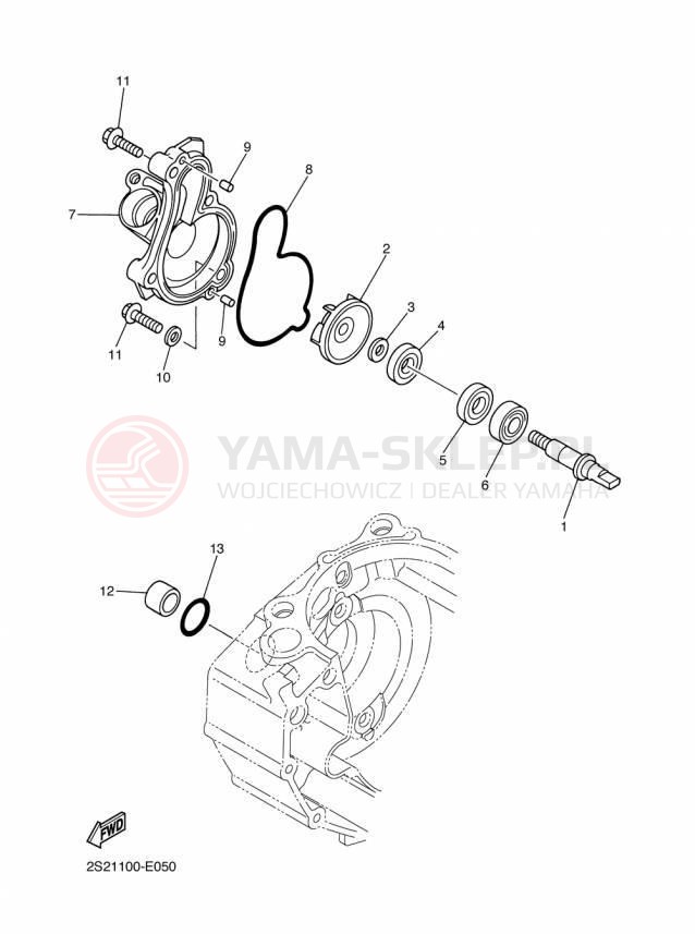 Schemat "Pompa wody" do Yamaha WR450F WR450FF