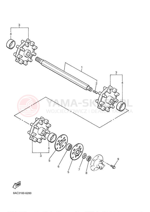 Schemat "Układ napędowy" do Yamaha VK540 III VK540EJ