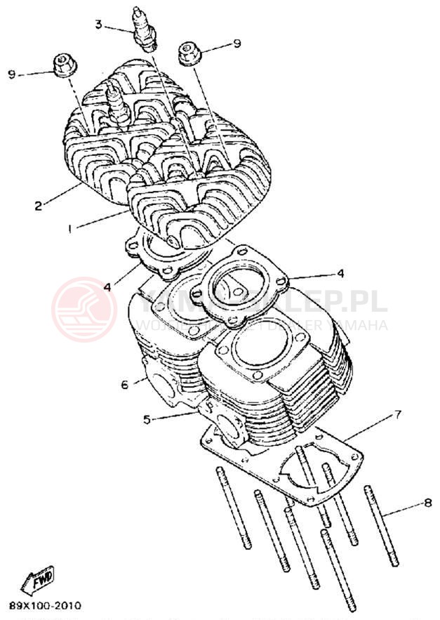 Schemat "głowica" do Yamaha ENTICER II LT ET410TRS