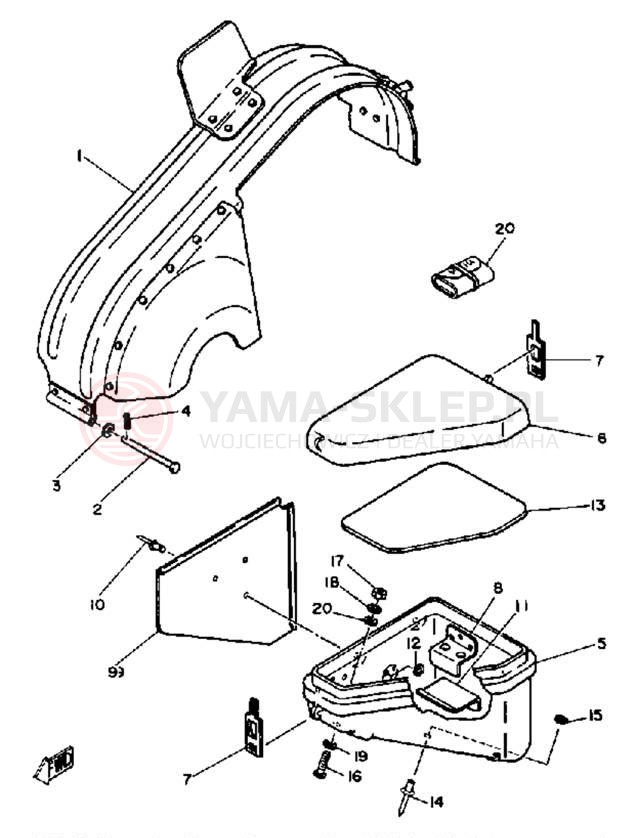 Schemat "GUARD - LUGGAGE BOX" do Yamaha EC540D