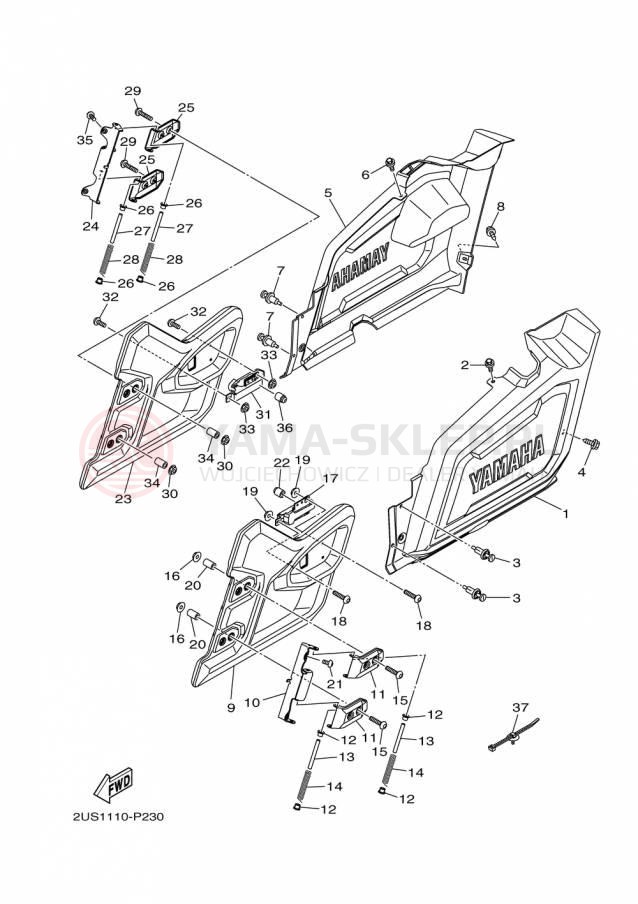 Schemat "Pokrywa boczna" do Yamaha VIKING VI EPS SE YXC700PSFS