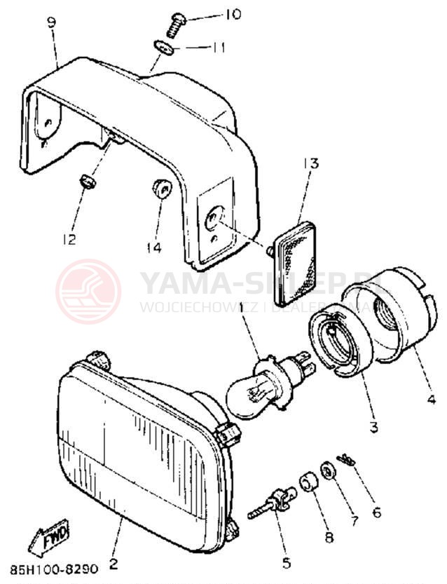 Schemat "Lampa przód" do Yamaha SNOSPORT (ELEC START) SV125EP