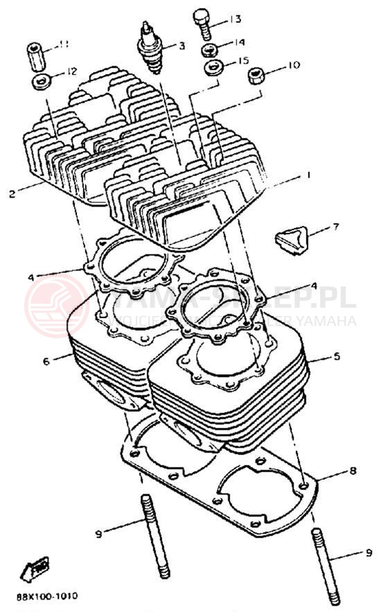 Schemat "cylinder" do Yamaha VENTURE GT VT480GTT