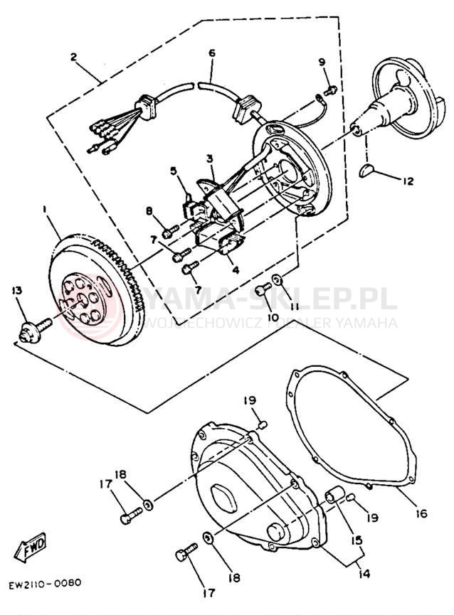 Schemat "prądnica" do Yamaha SUPER JET SJ650R