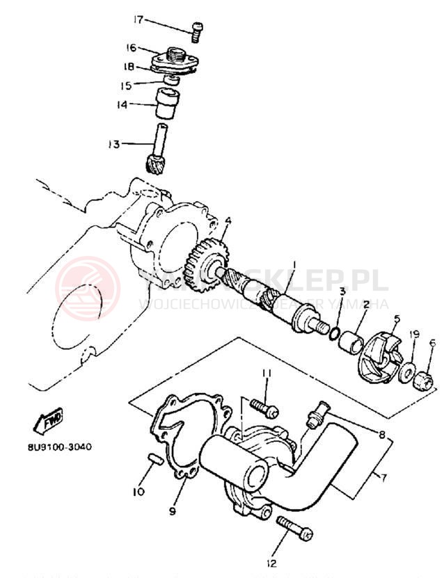 Schemat "Pompa wody" do Yamaha V-MAX VMX540J