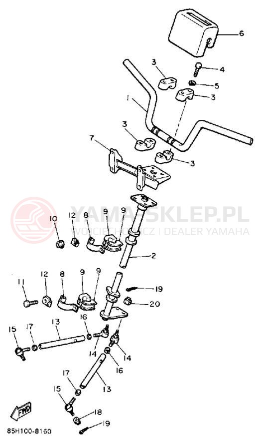 Schemat "Półki zawieszenia" do Yamaha SNOSCOOT SV80M