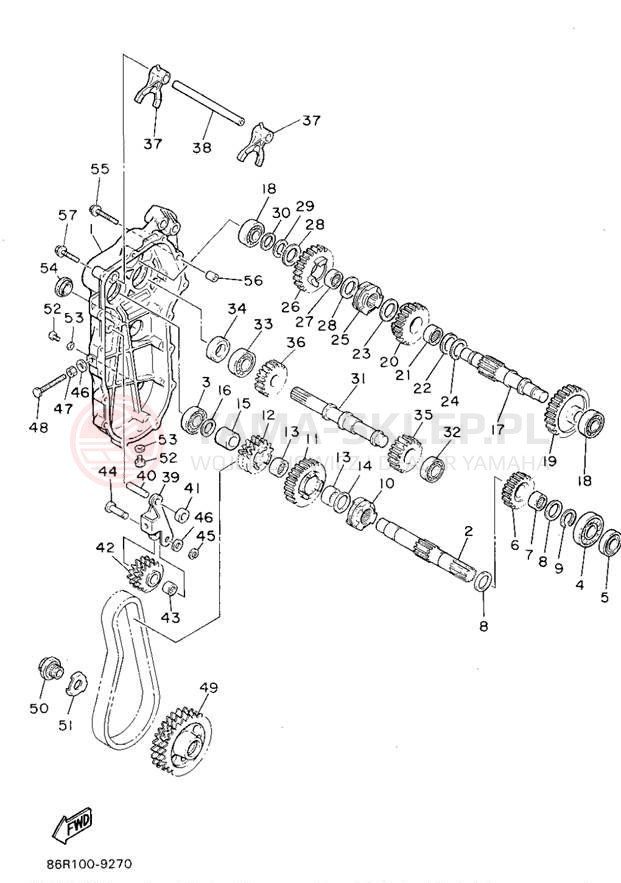 Schemat "Układ napędowy" do Yamaha VK540 II VK540EV
