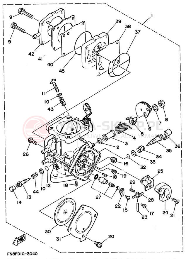Schemat "Gaźnik" do Yamaha WAVE BLASTER WB700S