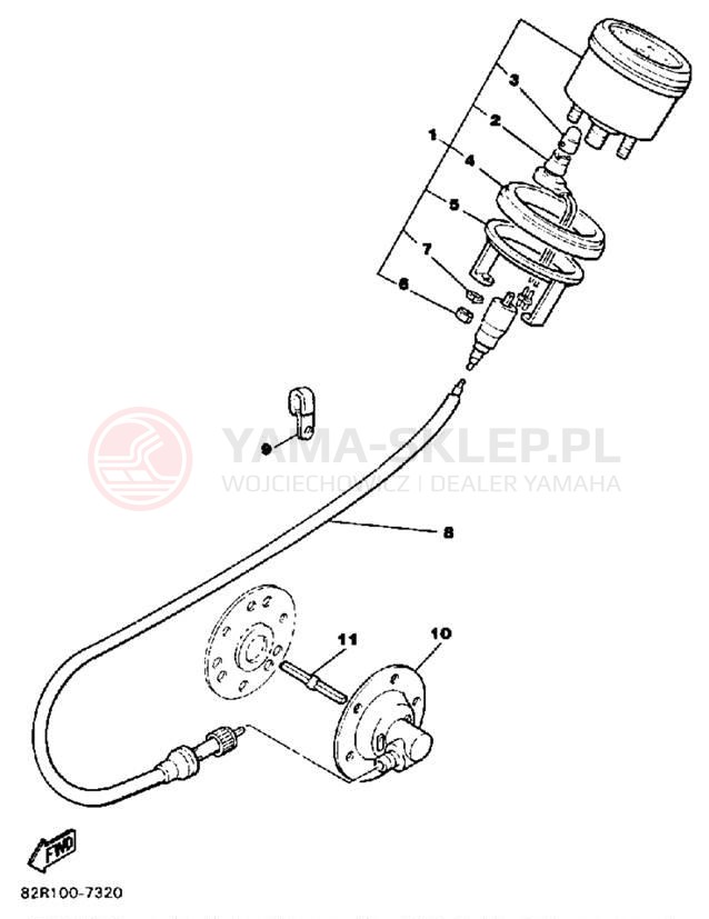 Schemat "licznik" do Yamaha BRAVO T (LONG TRACK) BR250TM