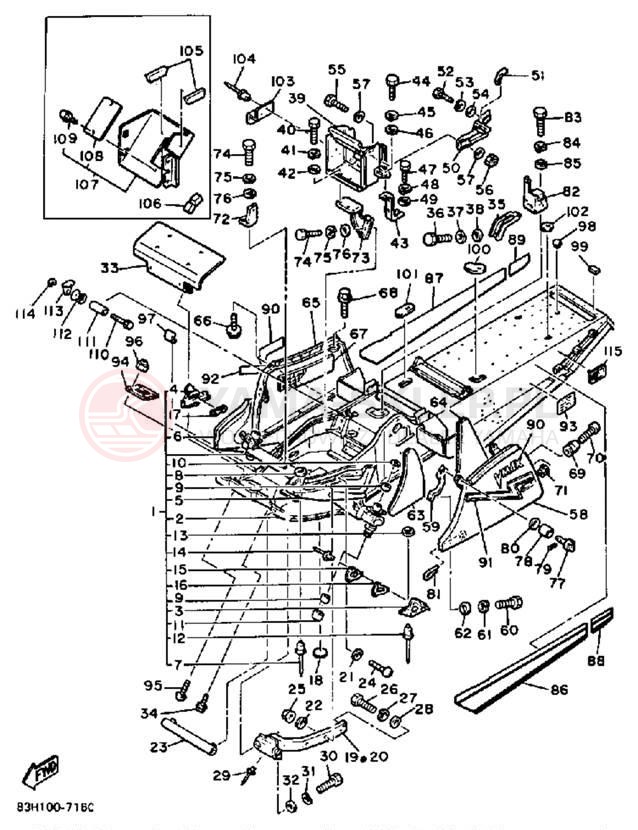 Schemat "rama" do Yamaha V-MAX VMX540L