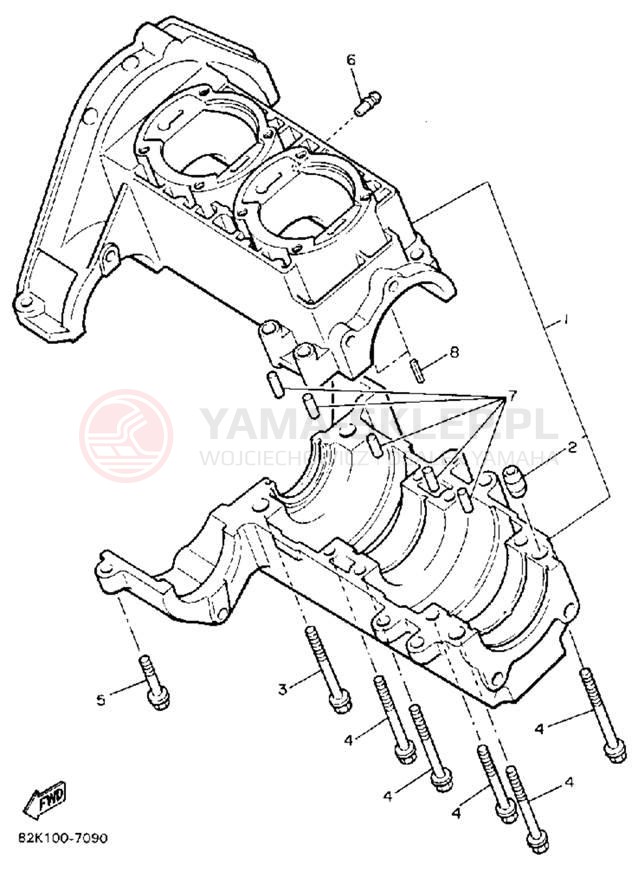 Schemat "Obudowa silnika" do Yamaha VENTURE XL VT480R