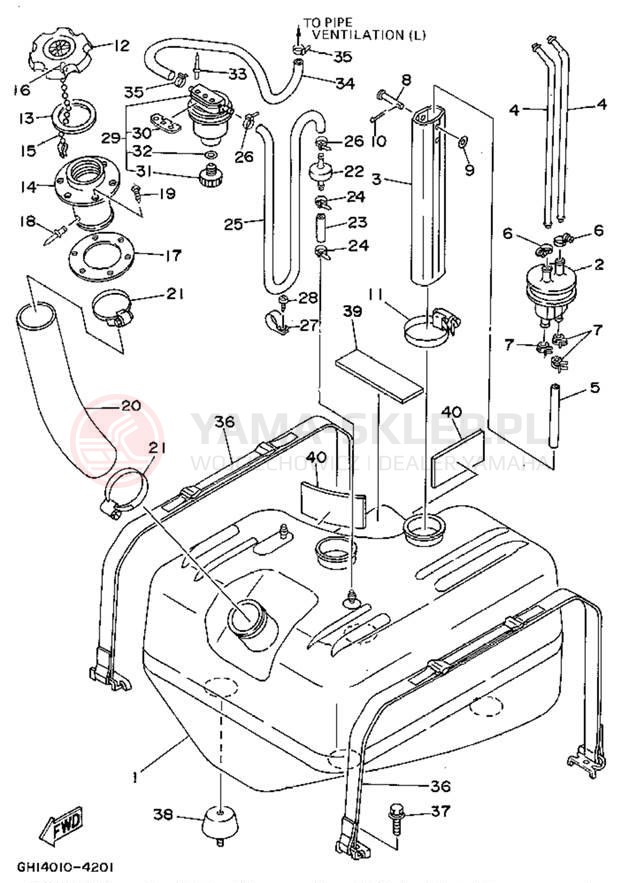 Schemat "zbiornik paliwa" do Yamaha WAVE RAIDER RA700S