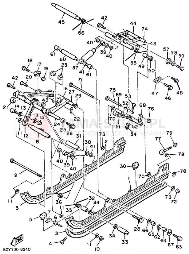 Schemat "Zawieszenie gąsiennicy" do Yamaha ENTICER 340 ET340K