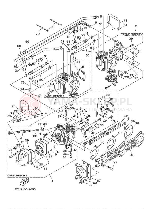 Schemat "Gaźnik" do Yamaha GP1200 GP1200AA/GP1200ACA