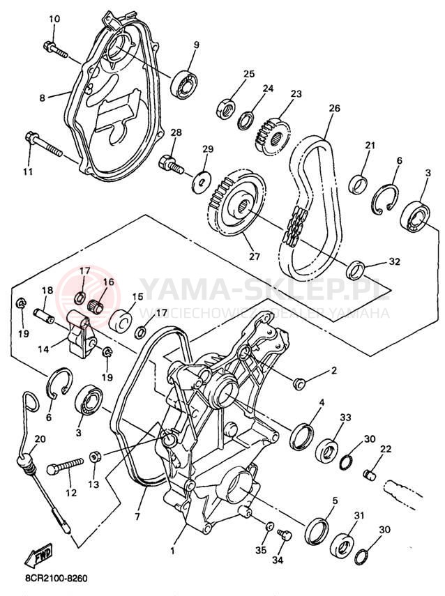 Schemat "Układ napędowy" do Yamaha VMAX 500 XT VX500XTB