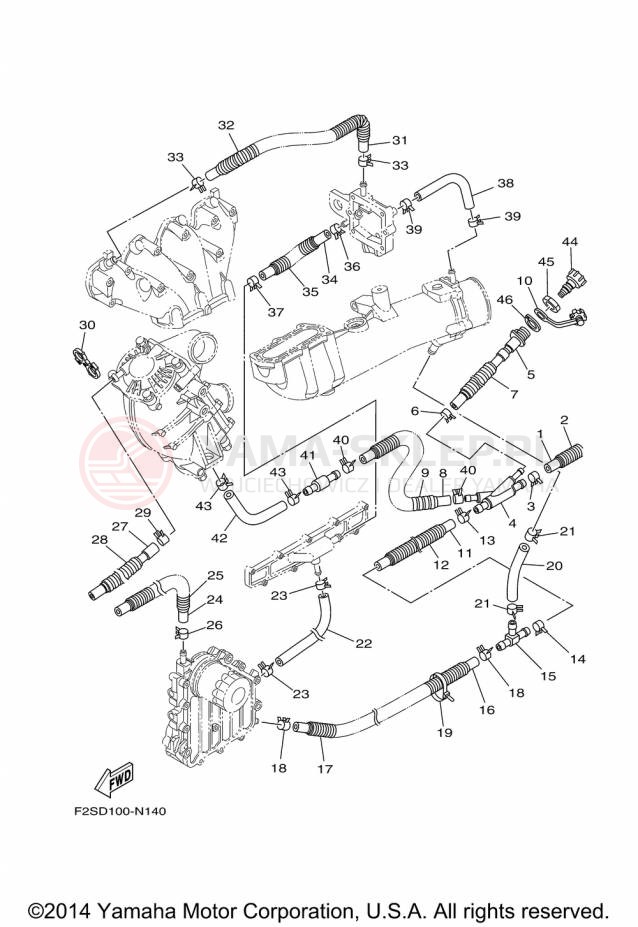 Schemat "Wydech końcowy" do Yamaha FX CRUISER SHO FA1800AP