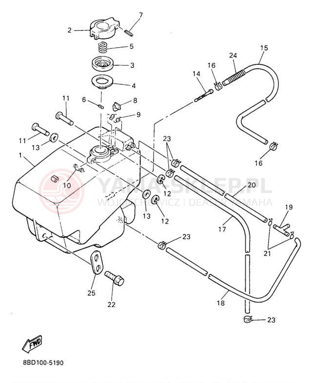 Schemat "zbiornik paliwa" do Yamaha BRAVO LT BR250TA