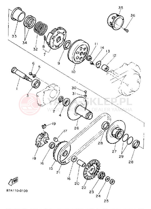 Schemat "sprzęgło" do Yamaha SNOSPORT SV125P