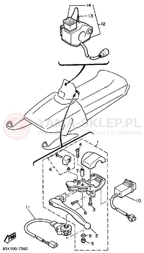 Schemat "układ elektryczny" do Yamaha PHAZER PZ480L