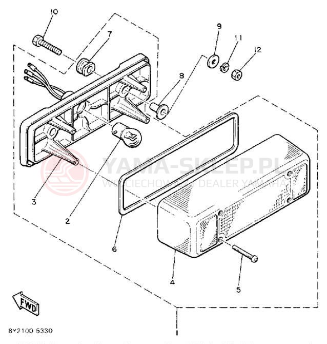 Schemat "lampa tył" do Yamaha EXCEL III EC340M
