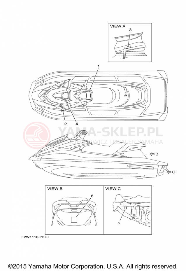 Schemat "naklejki" do Yamaha VXR VX1800A-P
