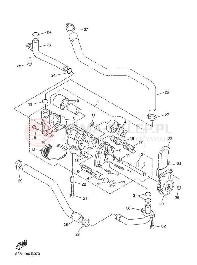 Schemat "Pompa olejowa" do Yamaha RX-1 MOUNTAIN RX10MJ/RX10MSJ