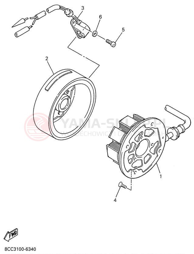 Schemat "prądnica" do Yamaha VMAX 600 MOUNTAIN MAX VX600STW