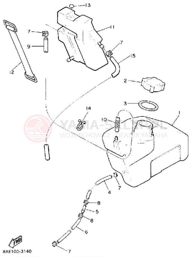 Schemat "Miska olejowa" do Yamaha BRAVO LT (LONG TRACK) BR250TT