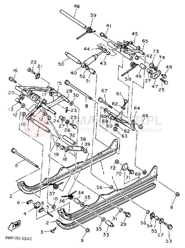 Schemat "Zawieszenie gąsiennicy" do Yamaha VK540 VK540EP