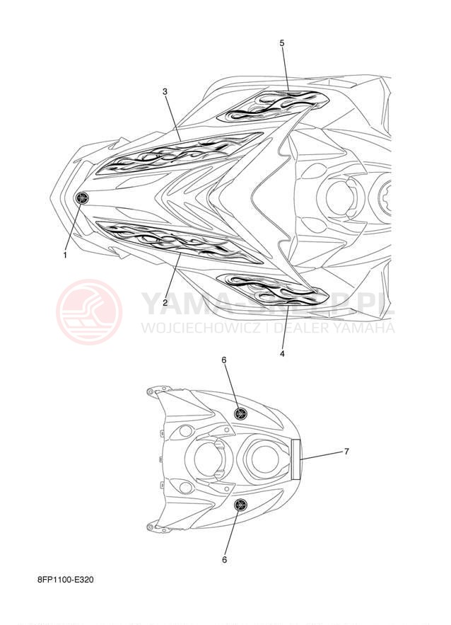 Schemat "naklejki" do Yamaha APEX RTX RX10RTL
